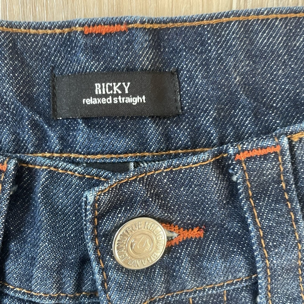 True Religion Denim Jeans Ricky Straight With Flaps 32x34 Excellent! - Picture 7 of 10